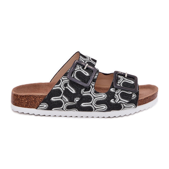 S.Barski Women's flip flops with buckles and glitter S. Barski RB51-006 black S.Barski Women's flip flops with buckles and glitter S. Barski RB51-006 black