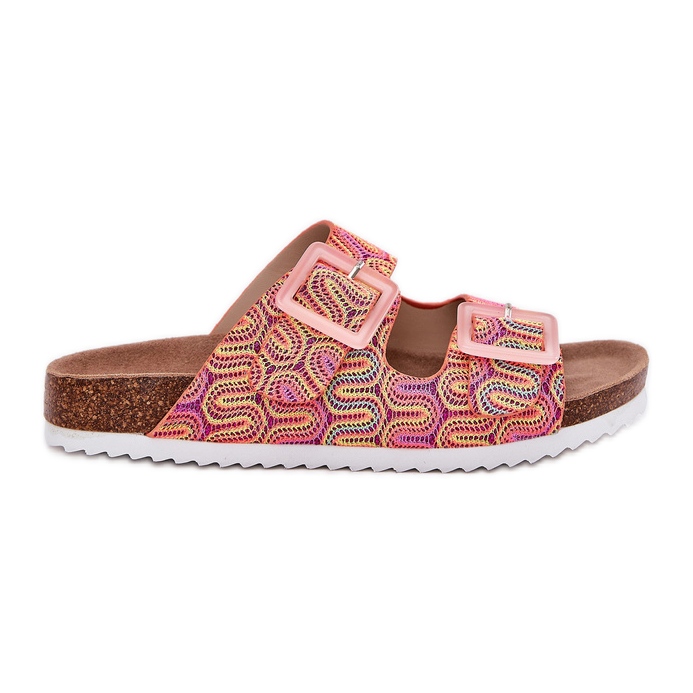 S.Barski Women's flip flops with buckles and glitter S. Barski RB51-006 Orange