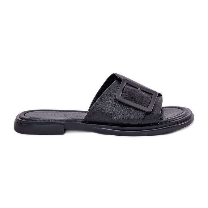 S.Barski Women's leather flip flops with D&A SJ2302-01 Black buckle S.Barski Women's leather flip flops with D&A SJ2302-01 Black buckle