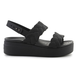 Crocs Sandals Brooklyn Woven Low Wedge 209977-060 black