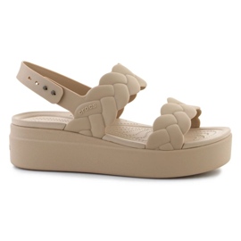Crocs Sandals Brooklyn Woven Low Wedge 209977-212 beige