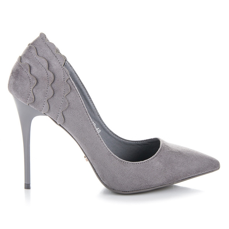Seastar Suede High Heels With Frill grey
