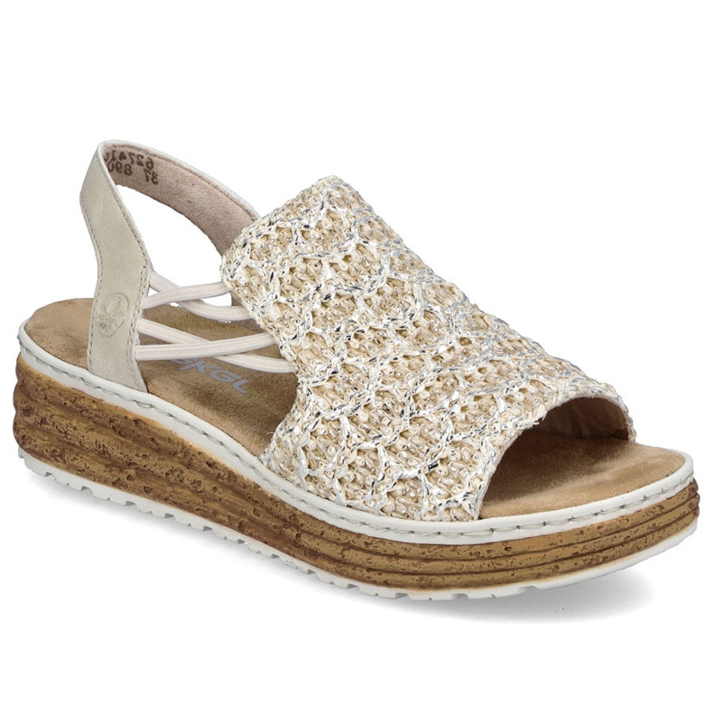 Women's sandals on the platform Band beige Rieker 62741-60