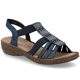 Women's sandals with navy blue Rieker 628G7-14