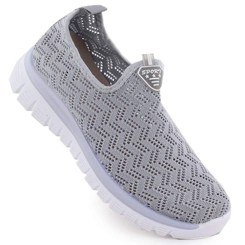 Women's sports shoes openwork Slip on Gray Artiker 56C1016 grey
