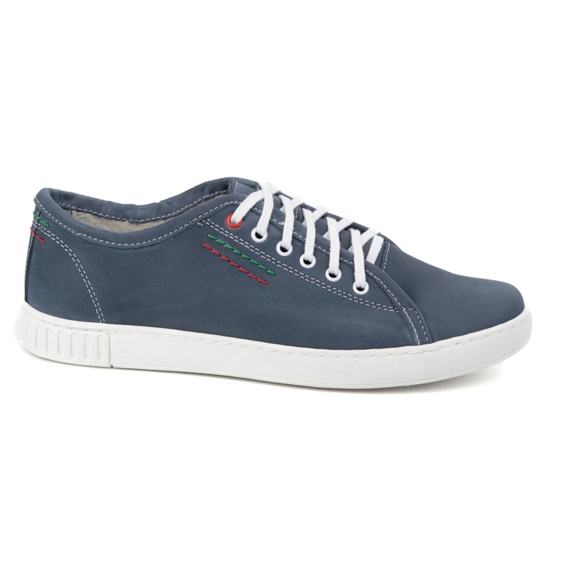Polbut leather shoes men's sneakers model 2129 navy blue