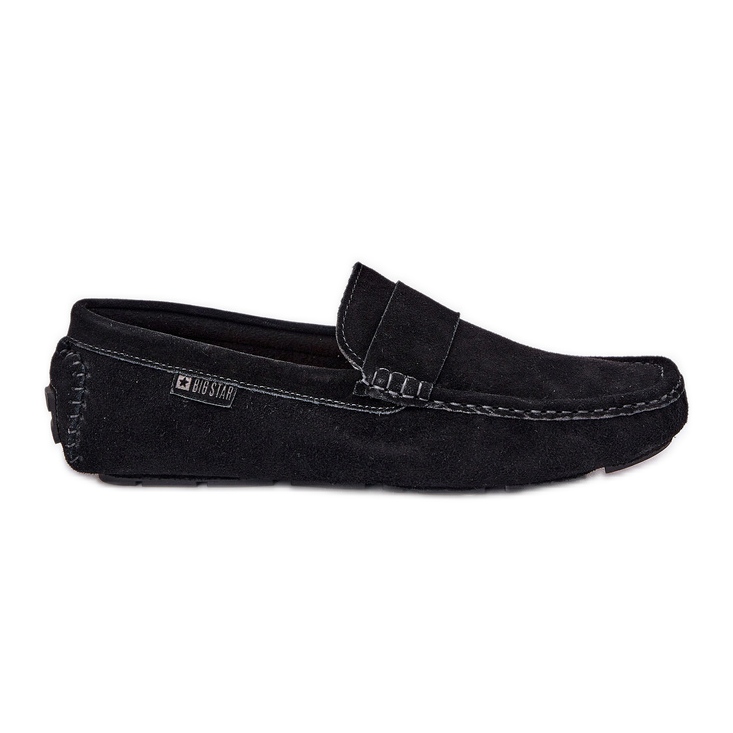 Big star rr174049 men's suede loafers black