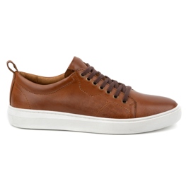Olivier Men's leather sports shoes with laces 434KNT brown Olivier Men's leather sports shoes with laces 434KNT brown
