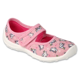 Befado pink children's ballerinas with elastic bottom 661X069