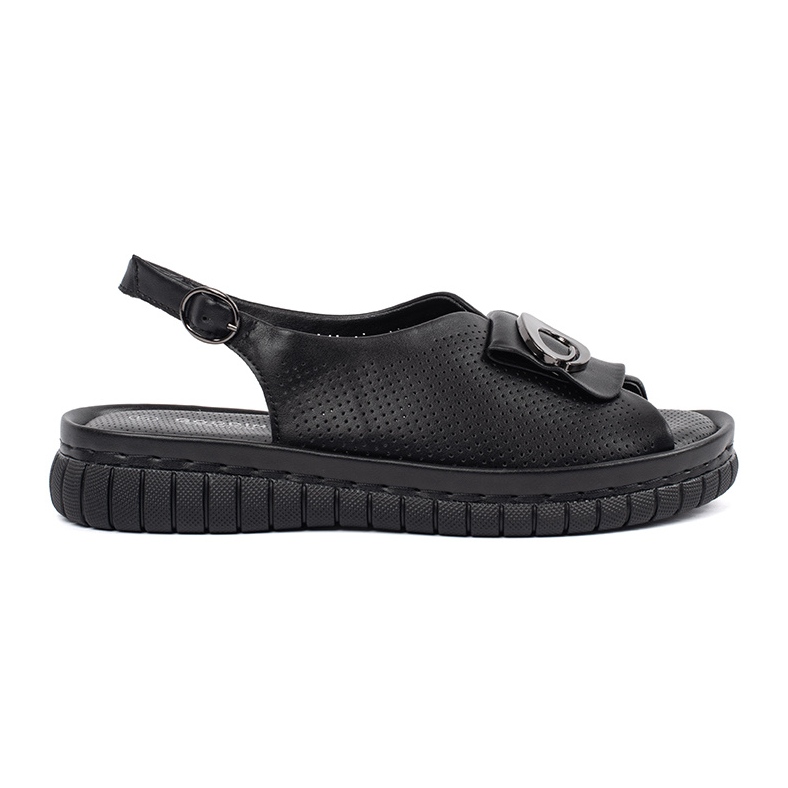 Goodin Leather elegant black sandals