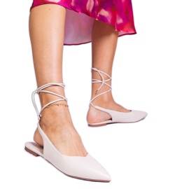 Beige flat heels made of eco -leather Beige flat heels made of eco -leather