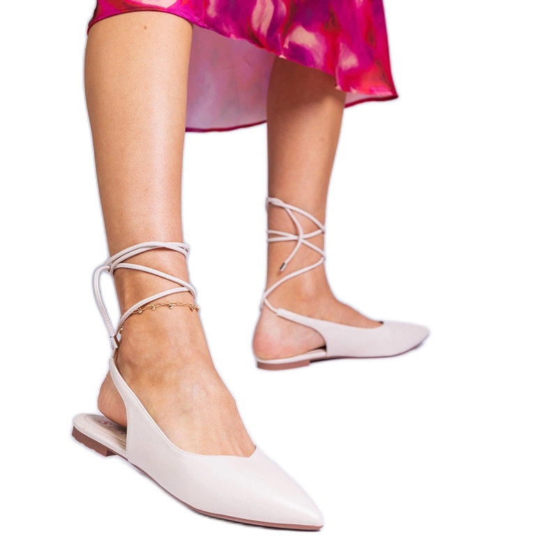 Beige flat heels made of eco -leather Beige flat heels made of eco -leather