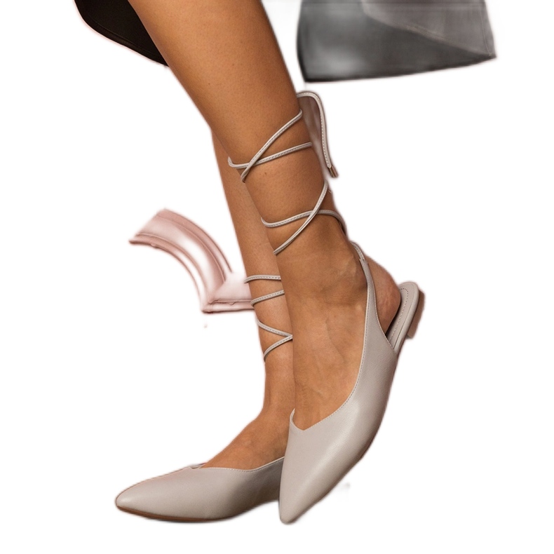 Gray flat heels made of eco -leather grey Gray flat heels made of eco -leather grey
