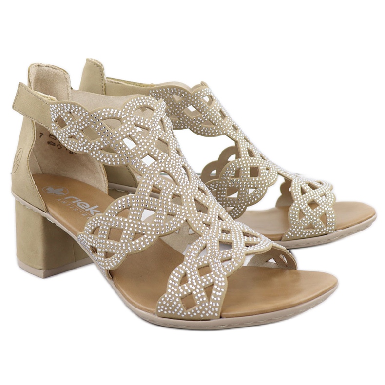 Women's high heels in rieker 64773-61 beige sandals Women's high heels in rieker 64773-61 beige sandals
