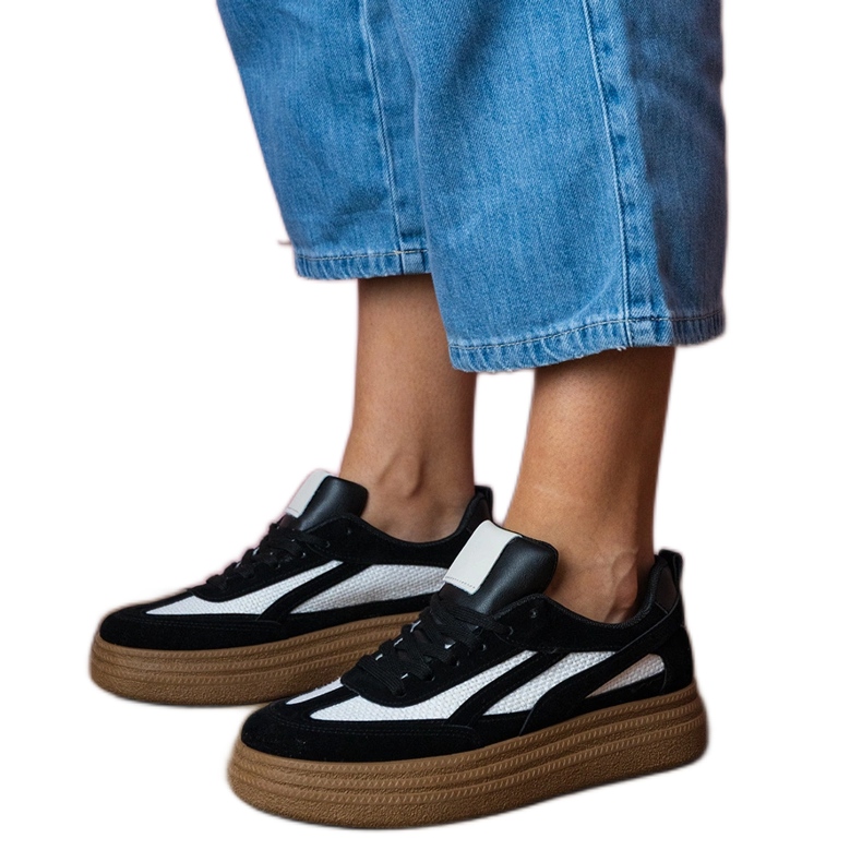 Black sneakers sneakers on a thick sole Black sneakers sneakers on a thick sole