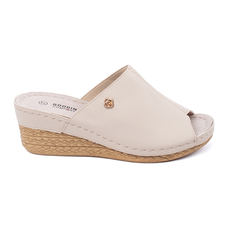 Goodin Beige women's wedges