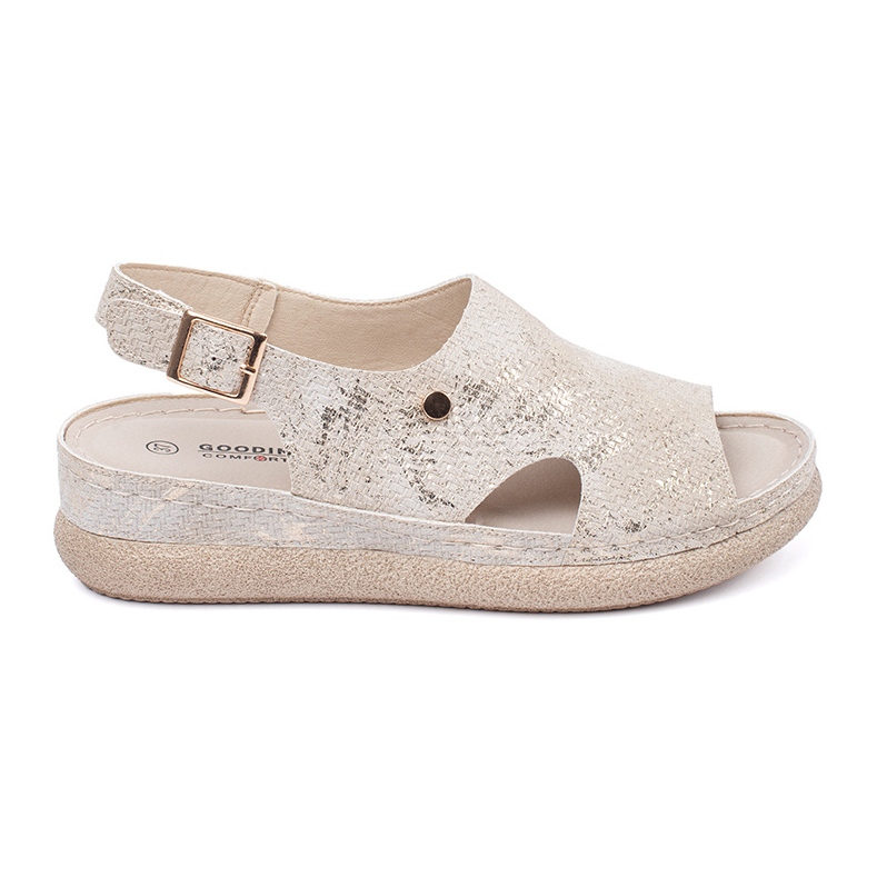 Goodin Flat sandals with taupe buckle beige