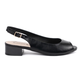 Goodin Black elegant low-heeled sandals