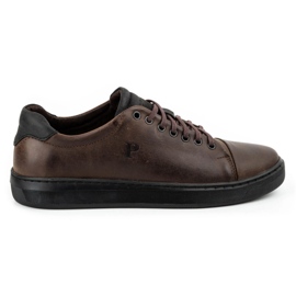 Polbut Men's leather shoes 2109 brown