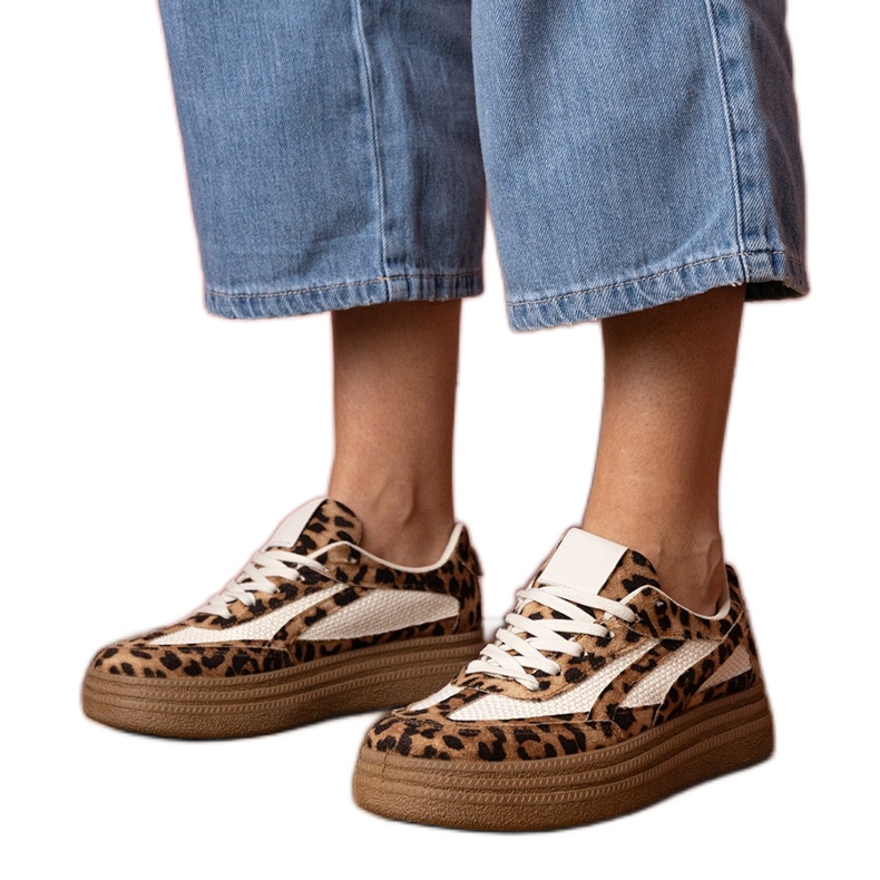 Leopard sneakers sneakers on a thick sole brown Leopard sneakers sneakers on a thick sole brown