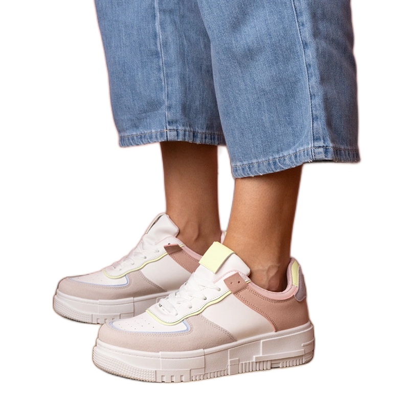 White and gray sports sneakers on platfotm grey White and gray sports sneakers on platfotm grey