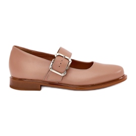 Women's leather shoes with Laura Messi 2980 Black Black Shock beige