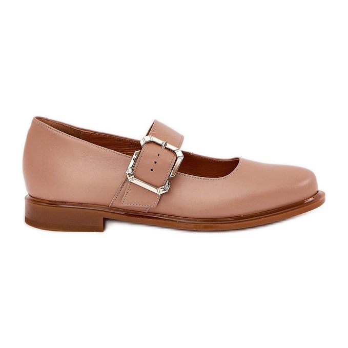 Women's leather shoes with Laura Messi 2980 Black Black Shock beige
