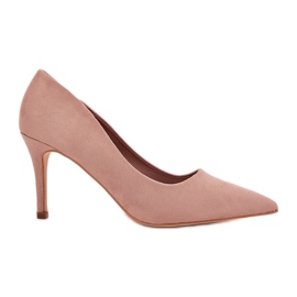 Eco suede heels khaki beige