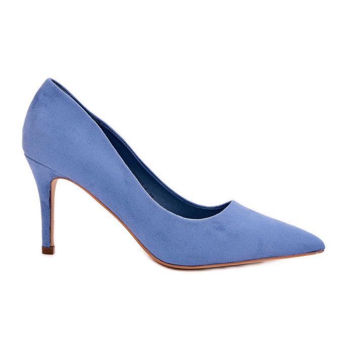 Blue eco suede heels