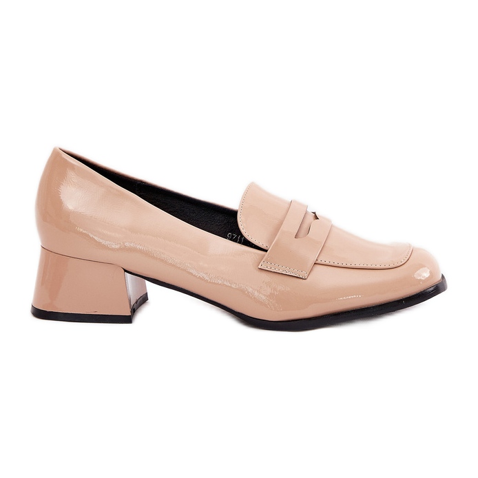 Painted low -heeled nude pumps beige Painted low -heeled nude pumps beige