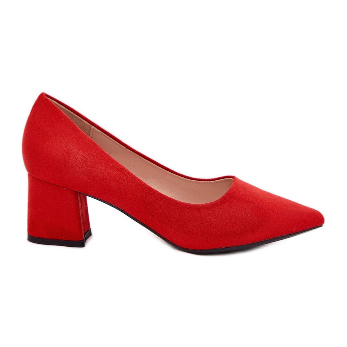 Women's pumps with pointed toes on the red post