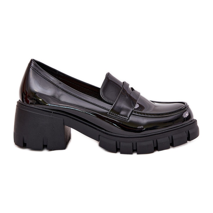 Painted women's shoes on a massive heel black