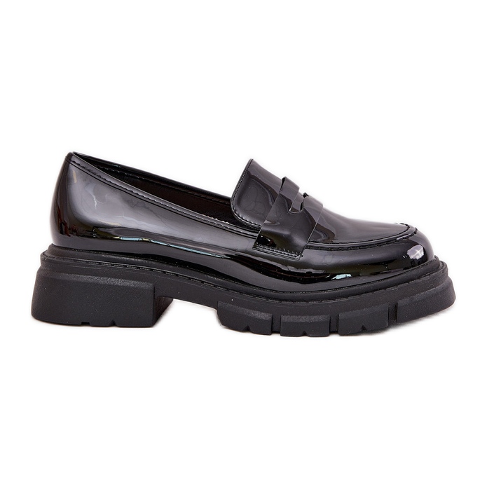 Women's Patent Leather Moccasins Black