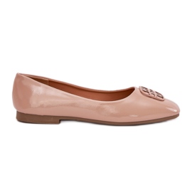 Painted elegant women's ballerinas with a decorative Vinceza 17377 beige detail