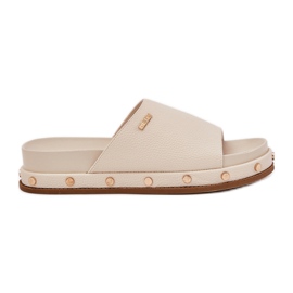 Women's flip flops on the platform with big star rr274215 beige