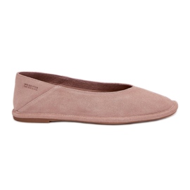 Women's suede ballerinas big star rr274081 pink