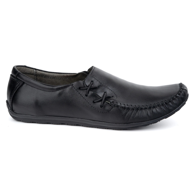Olivier Men's shoes leather loafers inserted 306kz black