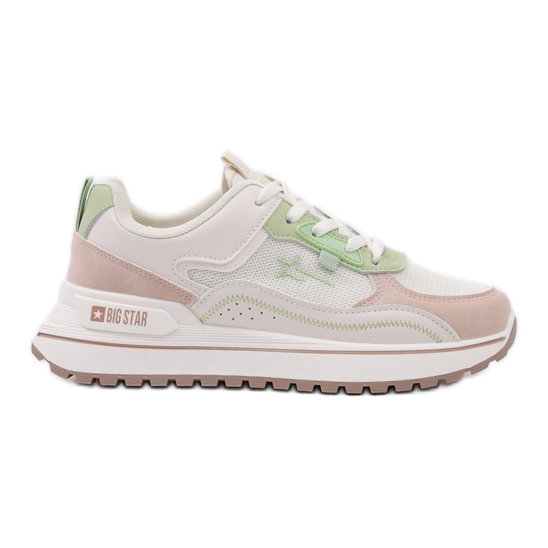 Sneakers women's shoes big star nn274a091 beige with green