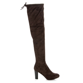 Vinceza Over-the-knee boots on the post brown