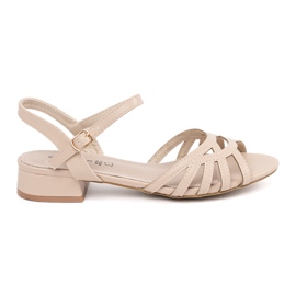 Goodin Beige sandals with a leather insert Goodin Beige sandals with a leather insert
