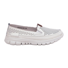 Openwork Vinceza 95336 natural ballerinas white