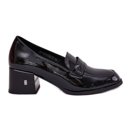 Painted leather shoes with Vinceza 18105 black high heels