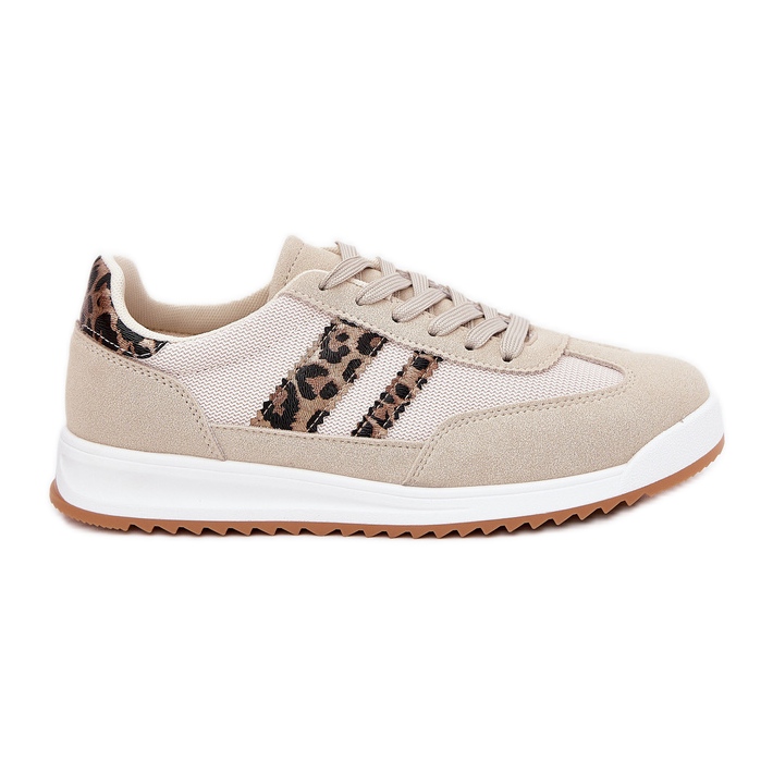 Evento Women's sneakers with eco suede leopard beige Evento Women's sneakers with eco suede leopard beige