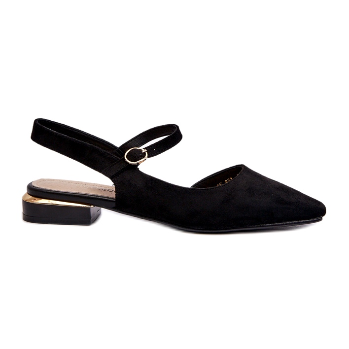 Women's Ballerinas On Low Heels With Open Heels Sergio Leone SK831 Black