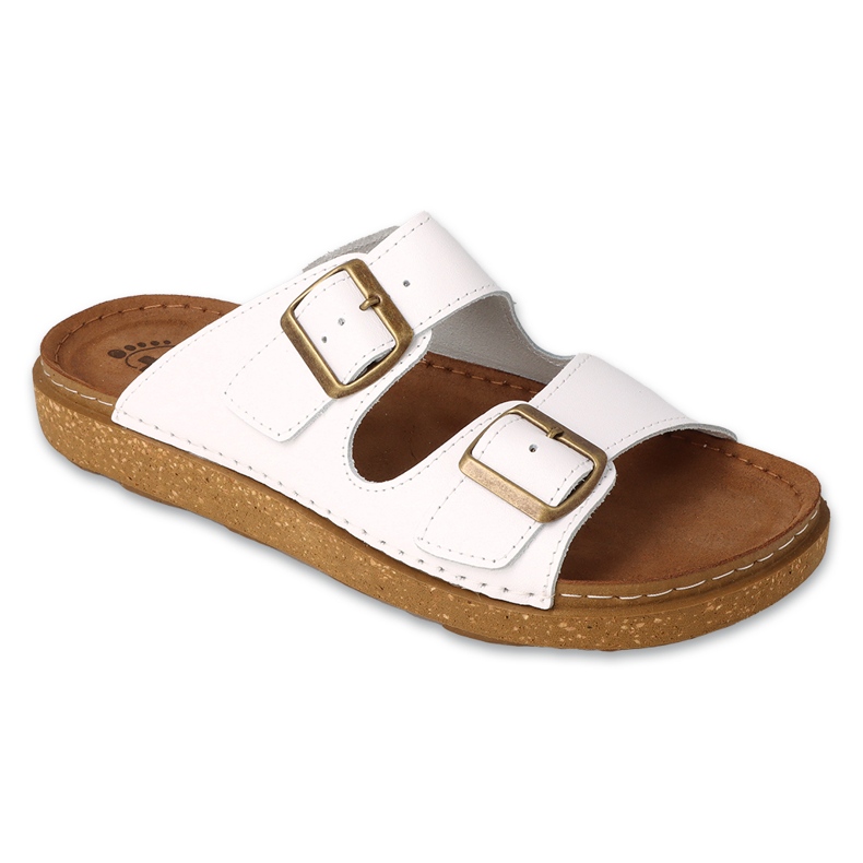 Dr.ORTO Befado men's slippers, leather bottom, 179M003, white