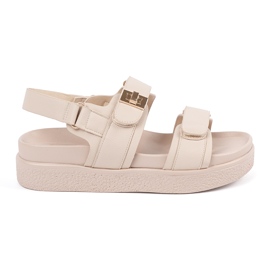 Goodin Beige elegant sandals on the platform Goodin Beige elegant sandals on the platform