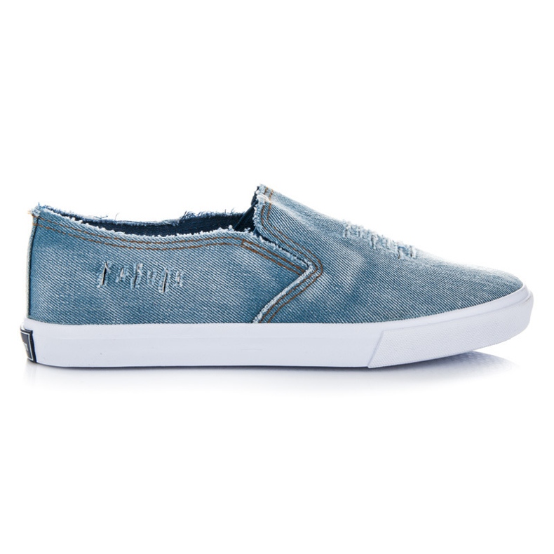American Club Slip on denim sneakers blue