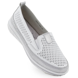 Evento Women's openwork leather shoes white event 5634