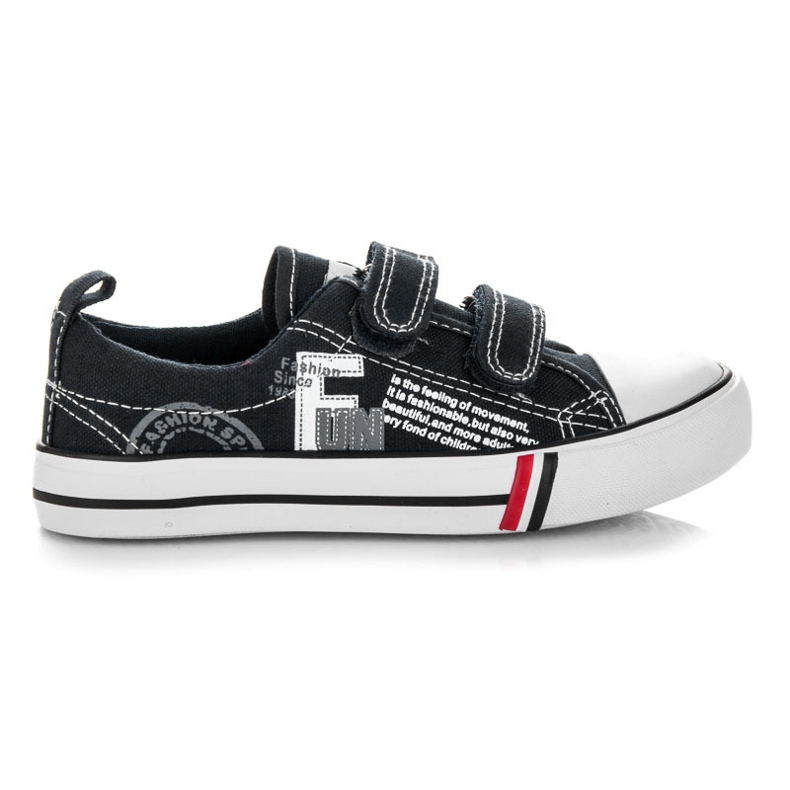 American Club Black Sneakers With Velcro