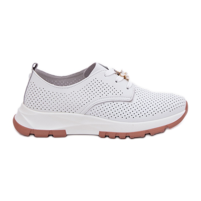 ARTIKER Women's leather shoes with artker 54C1810 white pin